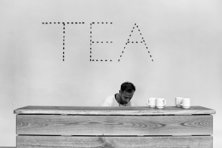 Tea in the British Pavilion. Photo courtesy Peter Goodbody