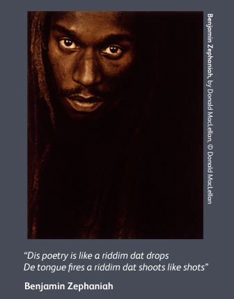 Donald MacLellen’s portrayal of contemporary dub-poet Benjamin Zephaniah (1996)