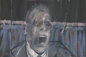 Francis Bacon, 1909-1992 Study for a Portrait 1952 Oil paint and sand on canvas 661 x 561 x 18 mm   © Estate of Francis Bacon. All Rights Reserved, DACS 2016 (detail)