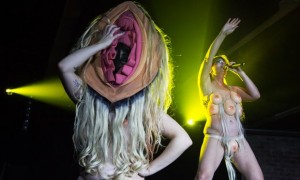 Peaches in SWG3, Glasgow. Photograph: Murdo Macleod for the Guardian