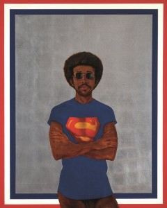 Barkley L. Hendricks Icon for My Man Superman (Superman Never Saved any Black People – Bobby Seale) 1969 Collection of Liz and Eric Lefkofsky © Estate of Barkley L. Hendricks. Courtesy of Jack Shainman Gallery, New York. Superman S-Shield © & ™ DC Comics. Used with permission