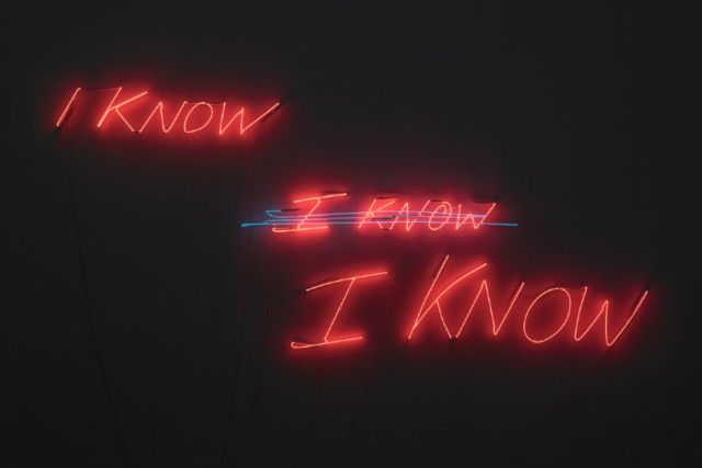 I know, I know, I know (2002). Tracey Emin. Courtesy the Artist. NEON The Charged Line (Installation View). Photo Grundy Art Gallery, Blackpool