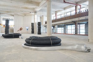 Alice Channer, Ammonite, 2019. Installation view at Lewis's Building, Liverpool Biennial 2021. Photography_ Rob Battersby (1)-web