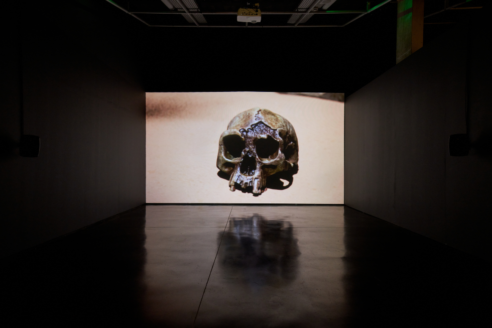 Larry Achiampong and David Blandy, Dust to Data (2021). Image by Rob Battersby. Installation view at FACT-web