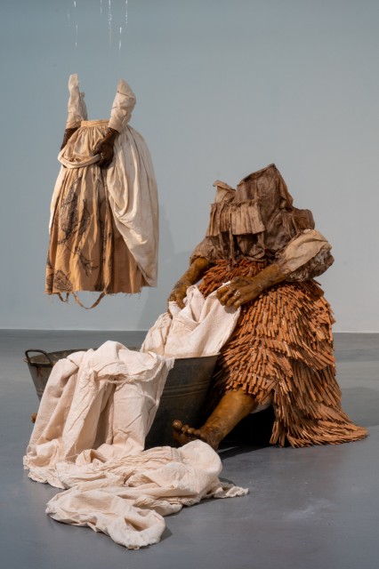 Shannon Alonzo, ‘Lowest Hanging Fruit’ and ‘Washerwoman’, 2018. Liverpool Biennial 2023 at Tate Liverpool. Courtesy of Liverpool Biennial. Photography by Mark McNulty_web